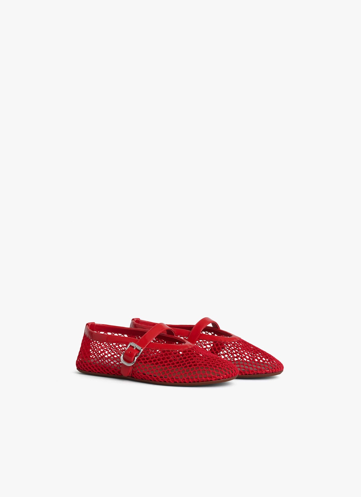 BALLET FLATS IN FISHNET ALAÏA RED BALLET FLATS IN FISHNET